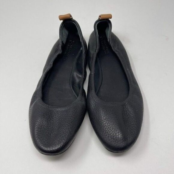 Mercedes Castillo womans black leather ballerina flats BoxE - Picture 2 of 8